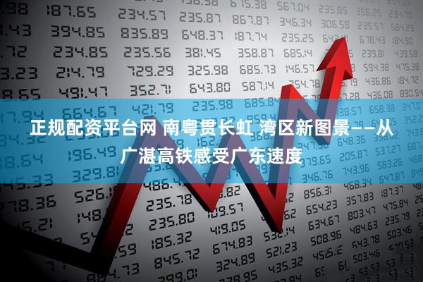 正规配资平台网 南粤贯长虹 湾区新图景——从广湛高铁感受广东速度